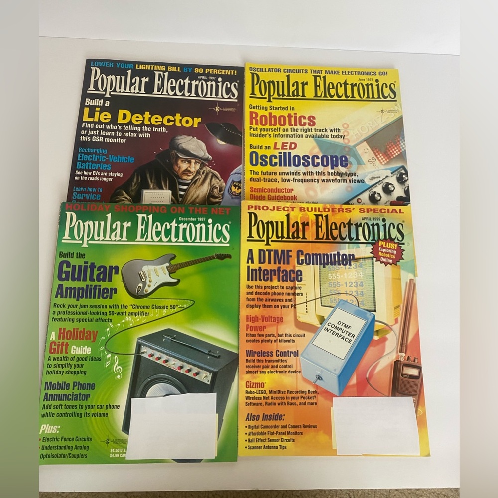 Popular Electronics magazines vintage 1990s 1997 1999 lot of 4 issues